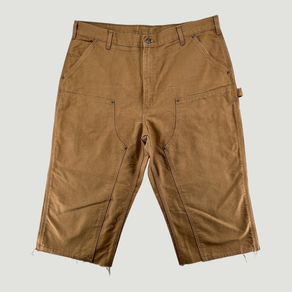 Carhartt B136 Brown Duck Canvas Cutoff Shorts Mens 40 Loose Fit Workwear